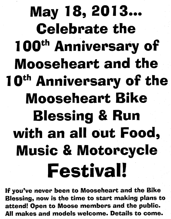 2012 Mooseheart Bike Blessing Poster